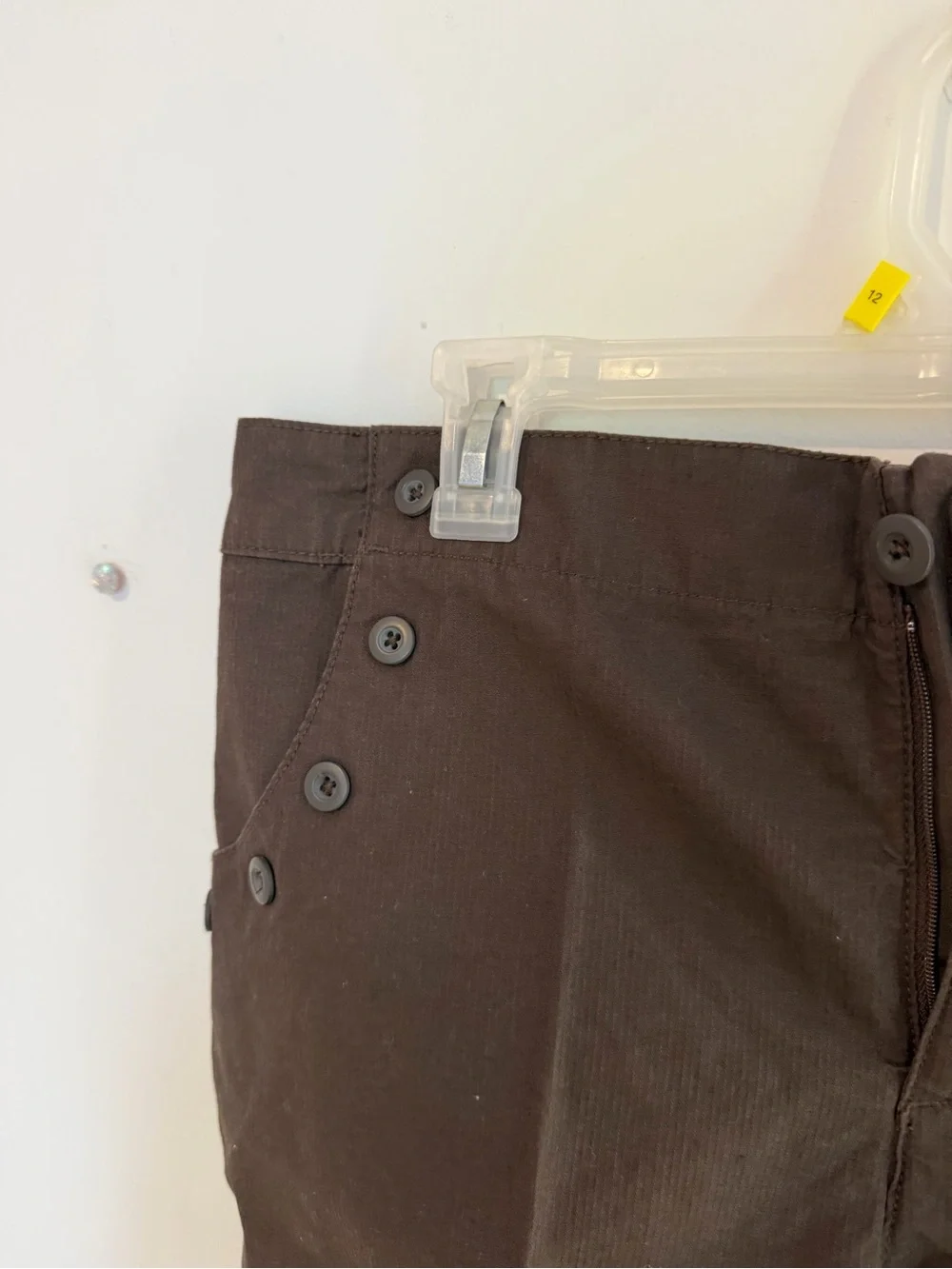 Joseph Men's Brown Flat-Front Shorts with Button Accents